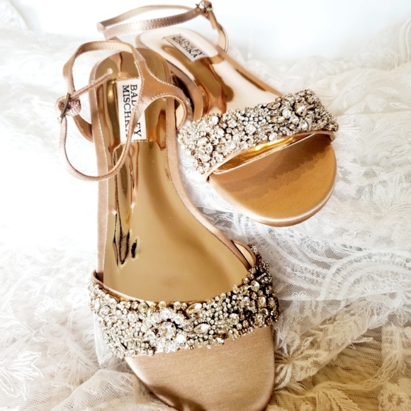 Badgley Mischka Shoes - Badgley Mischka Carmella Satin Crystal Embellished Sandals MP5214